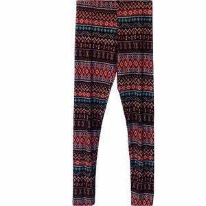 Just One Patterned Multicolor Leggings Size Large